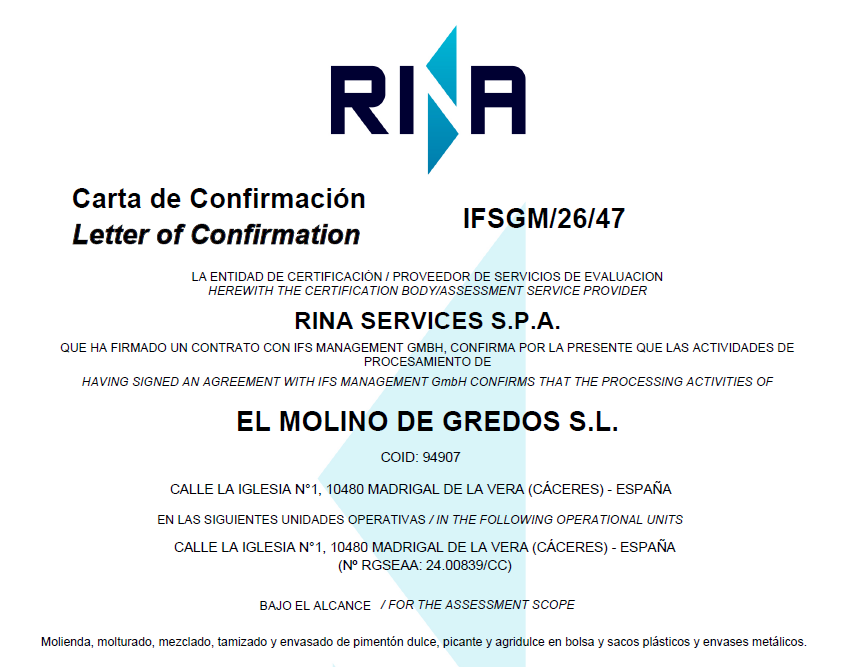 Certificado IFS